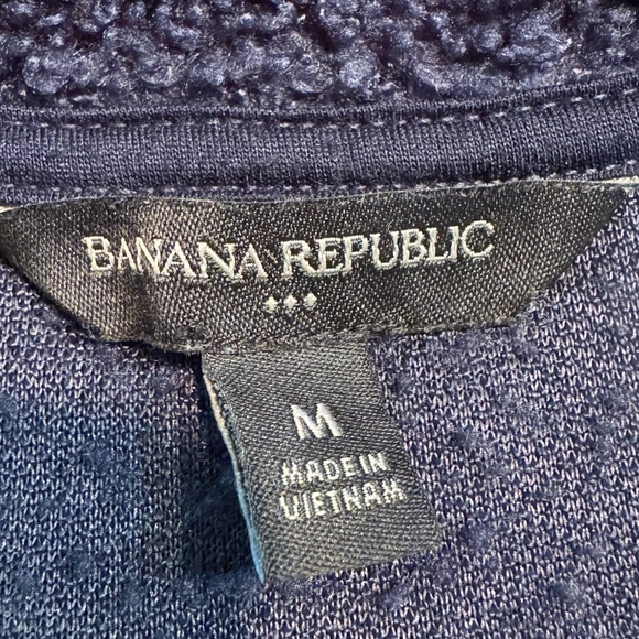 Banana Republic Women’s Lightweight Textured Dark Blue Half Zip Sweater Size Med - Picture 3 of 3